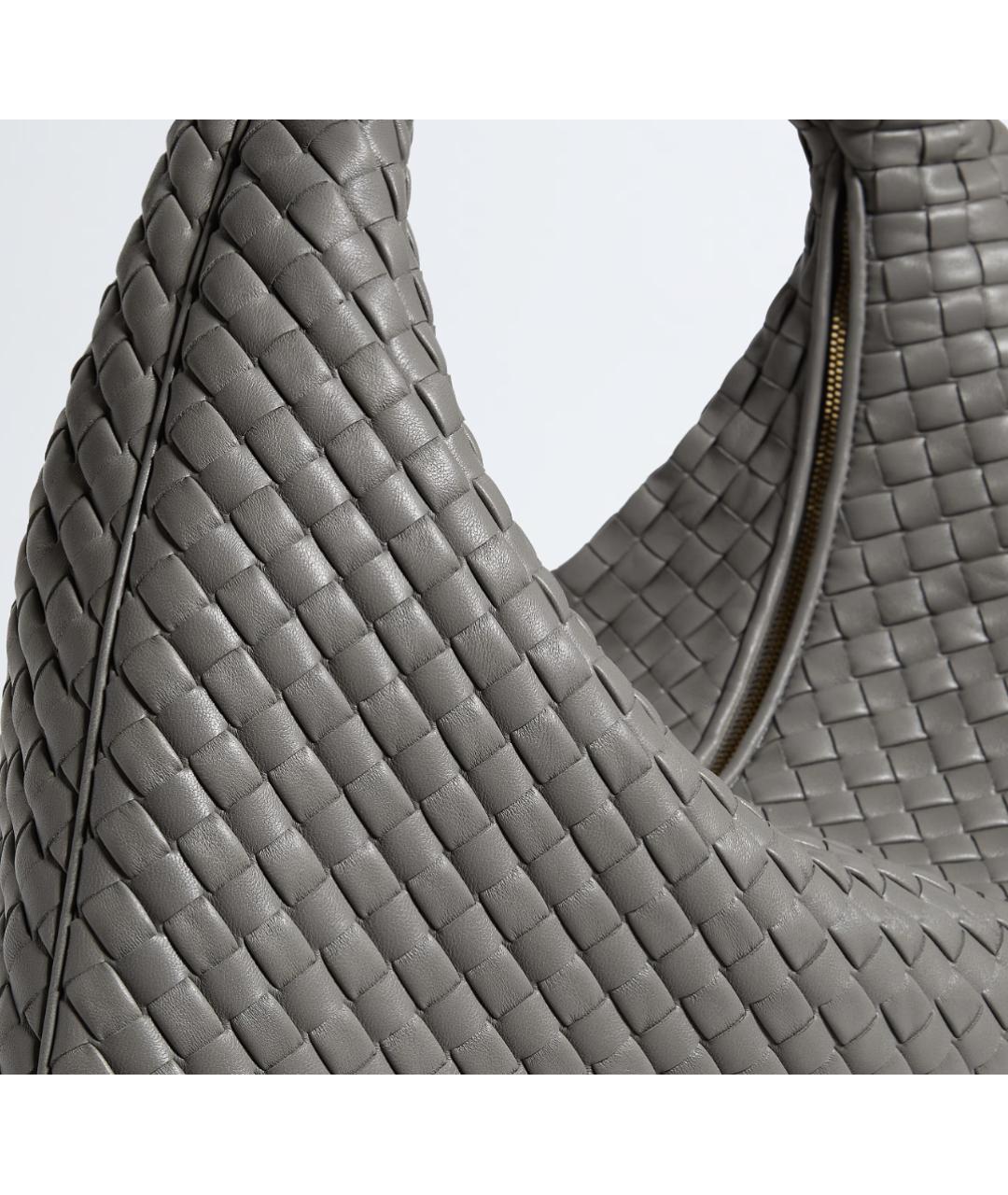 BOTTEGA VENETA Серая кожаная сумка тоут, фото 5