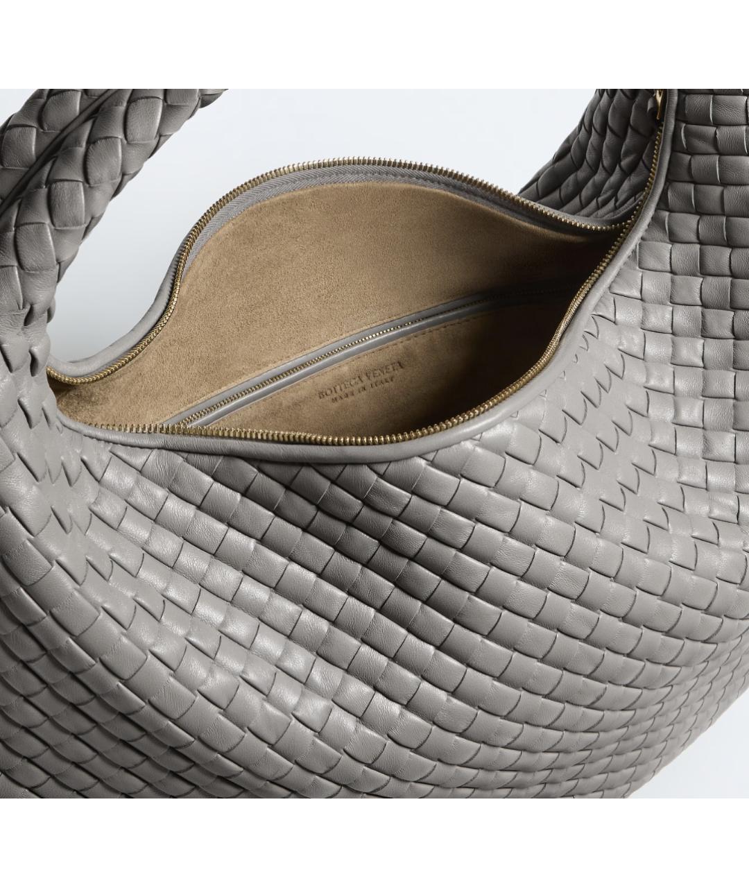 BOTTEGA VENETA Серая кожаная сумка тоут, фото 3
