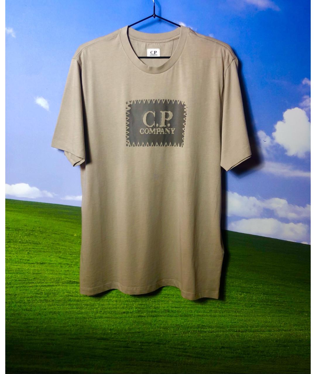 CP COMPANY Бежевая хлопковая футболка, фото 5