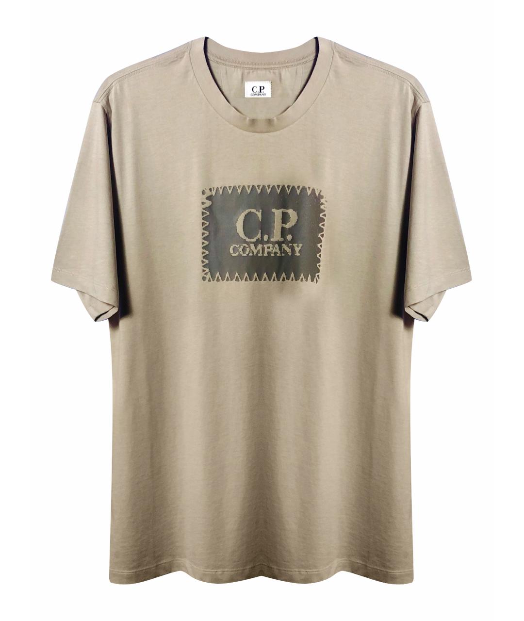 CP COMPANY Бежевая хлопковая футболка, фото 1