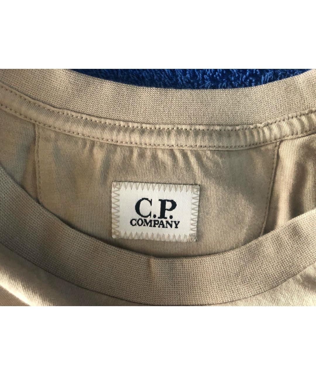 CP COMPANY Бежевая хлопковая футболка, фото 3