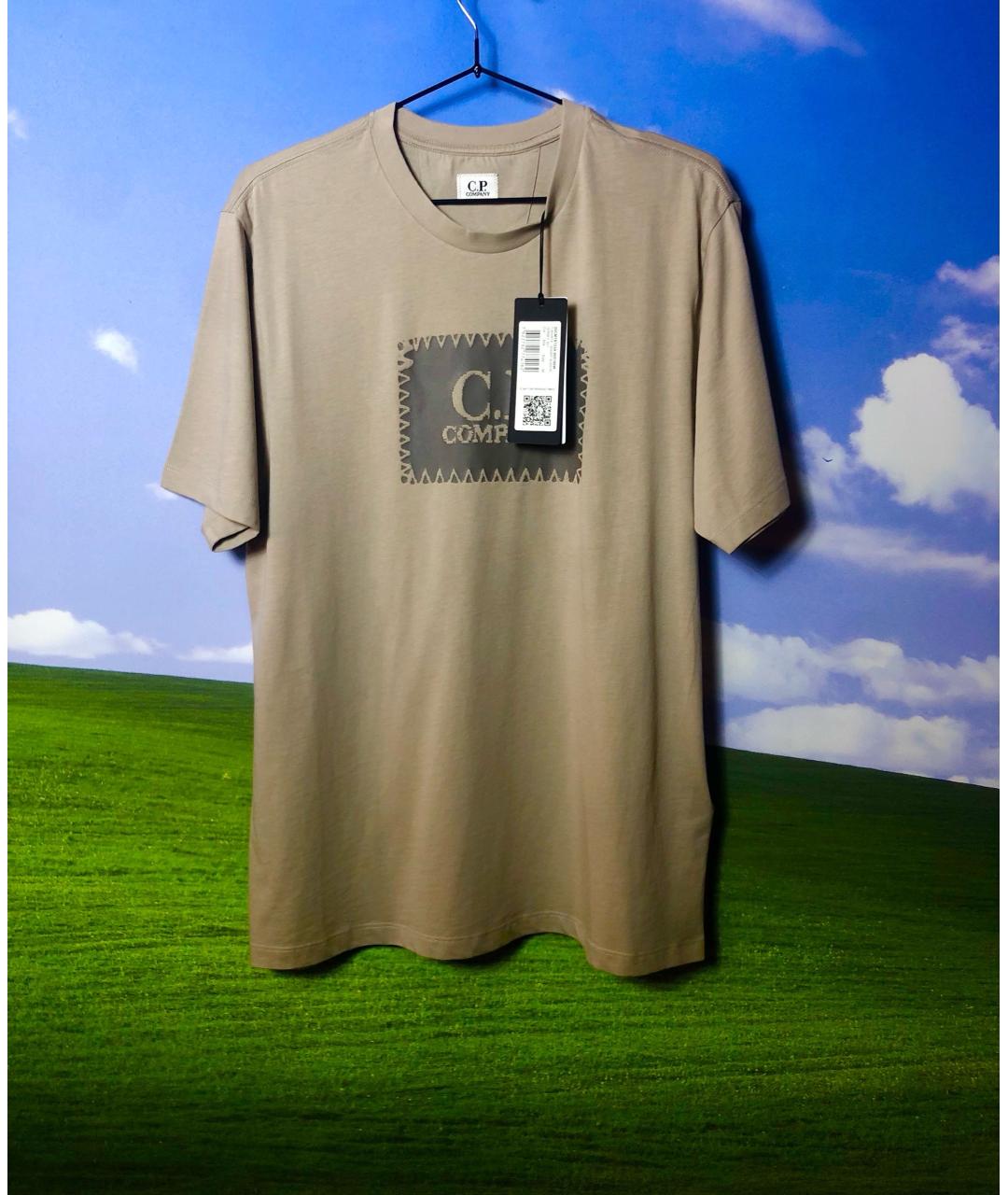 CP COMPANY Бежевая хлопковая футболка, фото 2