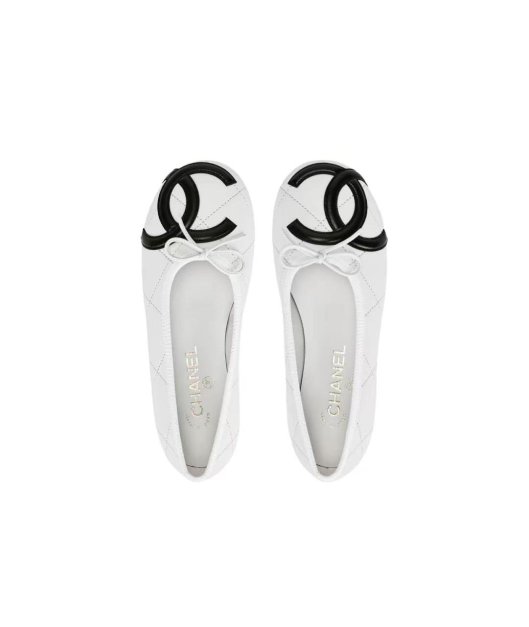 CHANEL Белые кожаные балетки, фото 2