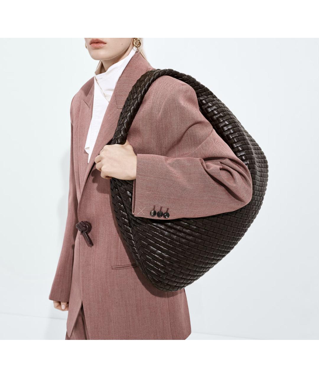 BOTTEGA VENETA Коричневая кожаная сумка тоут, фото 2