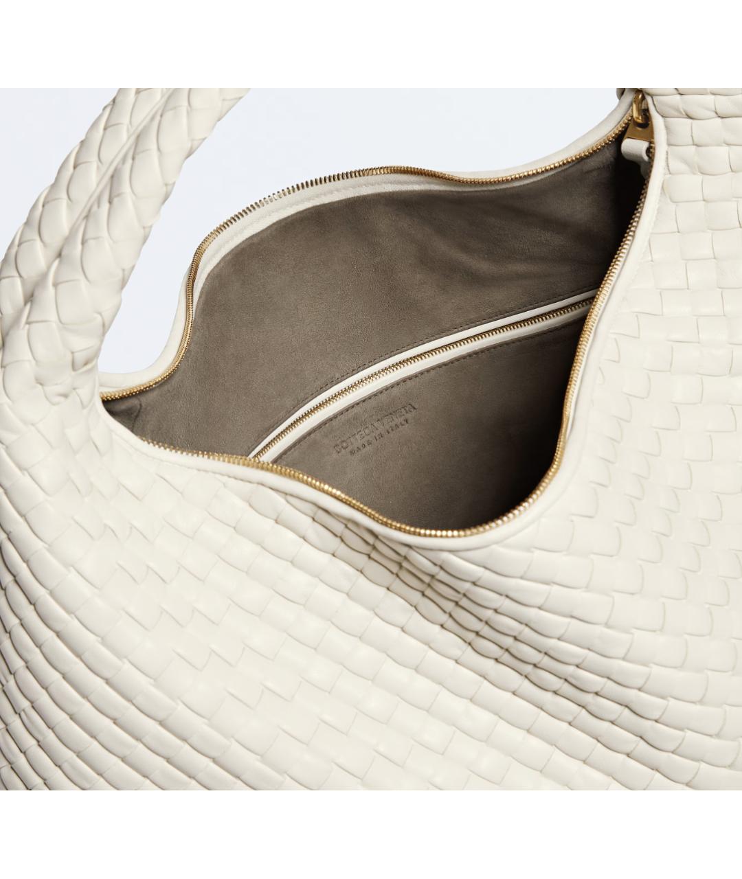 BOTTEGA VENETA Белая кожаная сумка тоут, фото 3