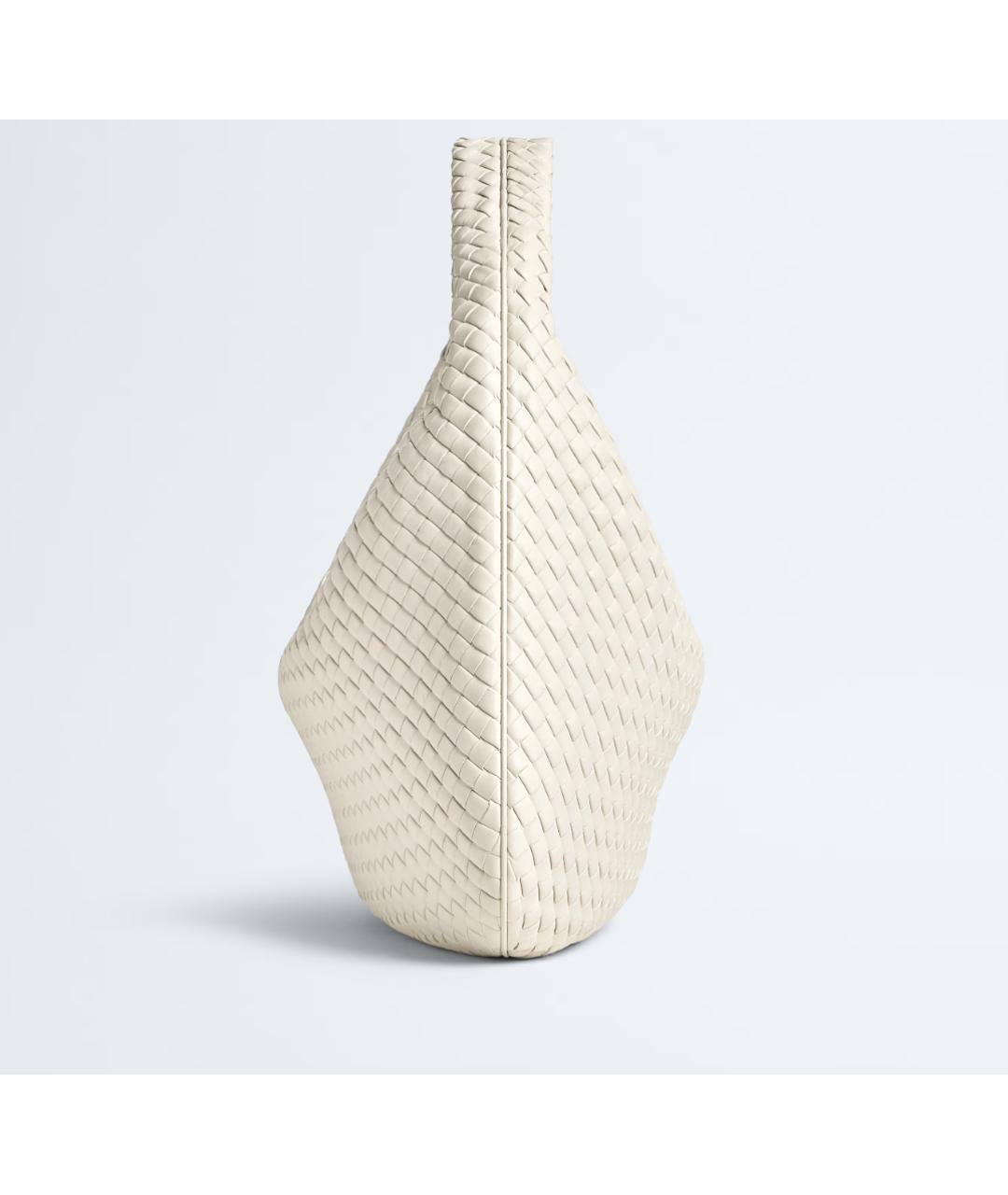 BOTTEGA VENETA Белая кожаная сумка тоут, фото 4