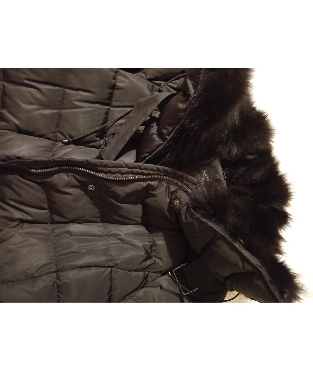 MAX MARA Черный полиэстеровый пуховик, фото 3