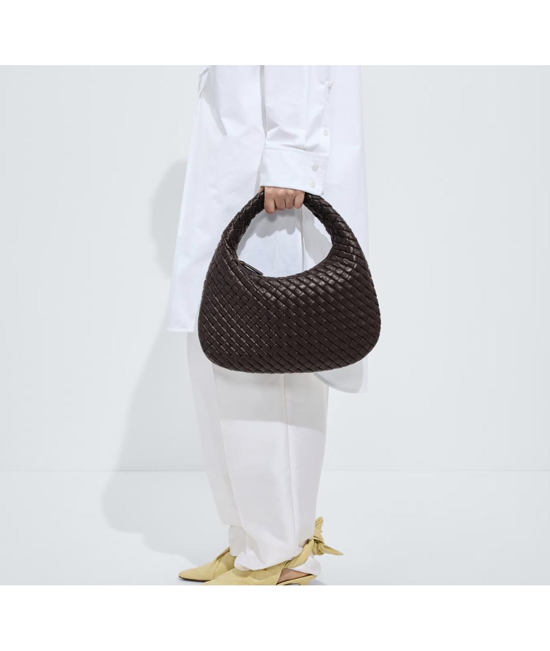 BOTTEGA VENETA Черная кожаная сумка тоут, фото 6