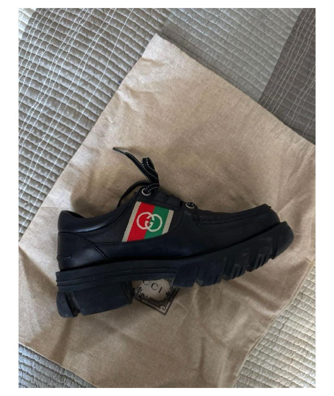 GUCCI Черные кожаные ботинки, фото 5
