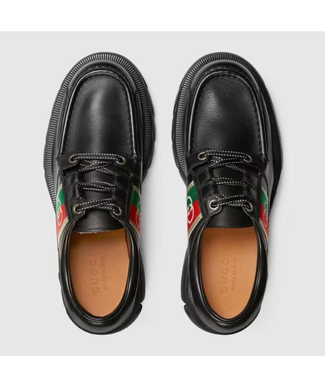 GUCCI Черные кожаные ботинки, фото 2