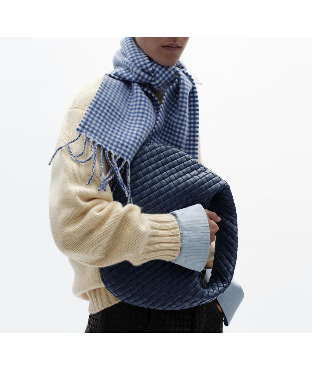 BOTTEGA VENETA Синяя кожаная сумка тоут, фото 2