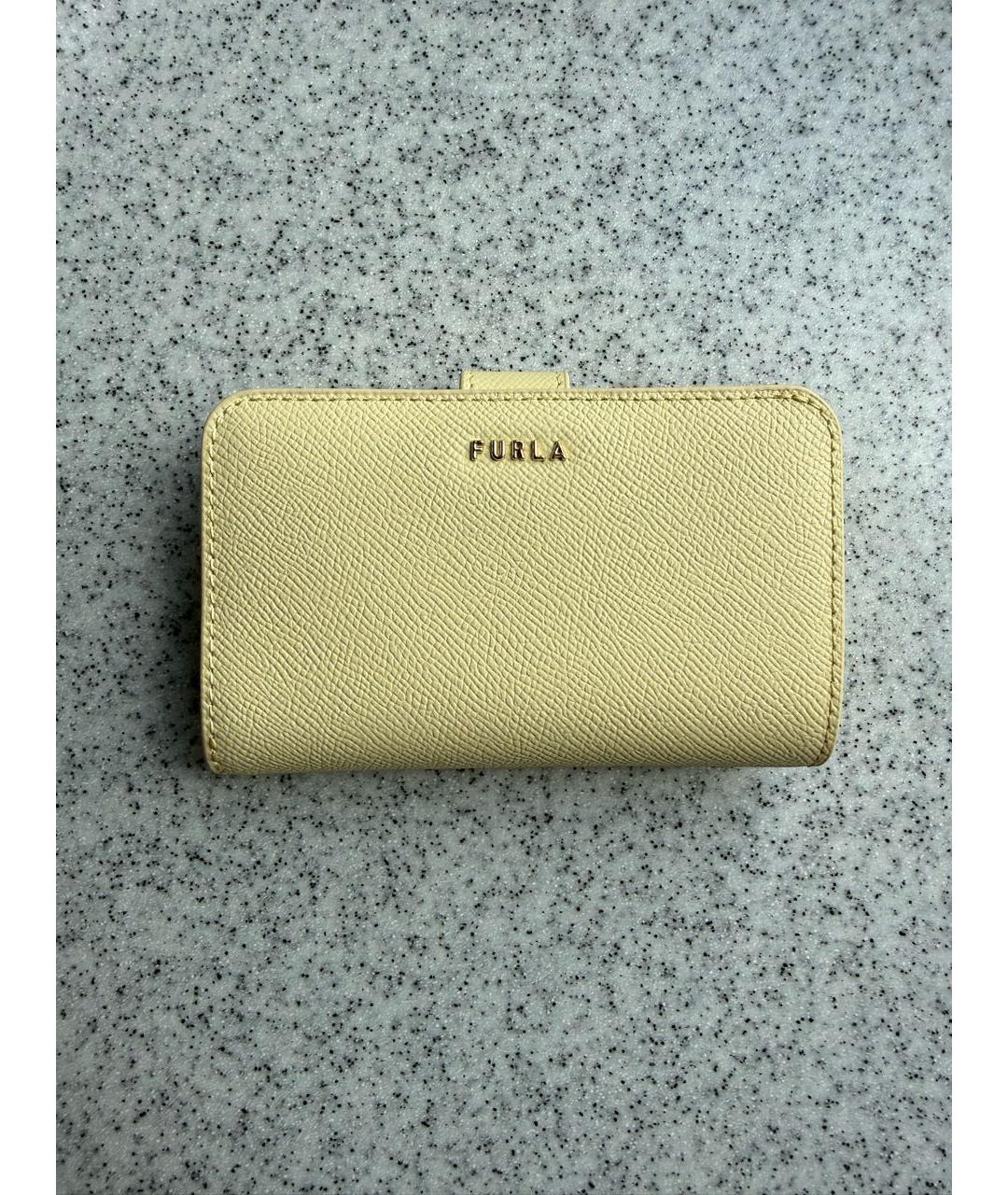 FURLA Желтый кожаный кошелек, фото 7
