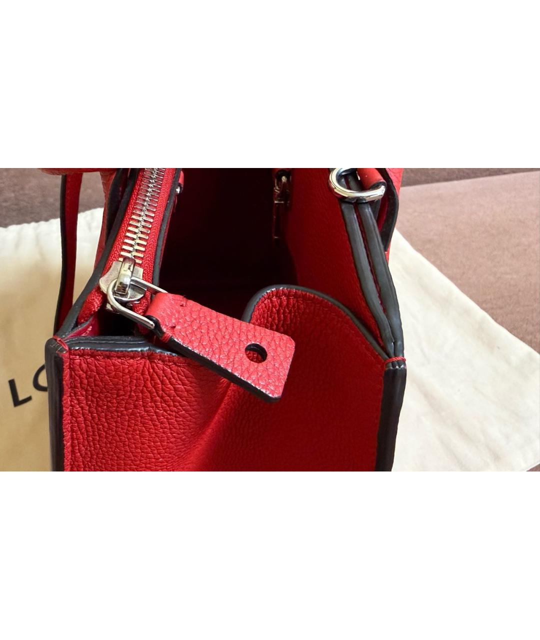 LOUIS VUITTON Красная кожаная сумка с короткими ручками, фото 6