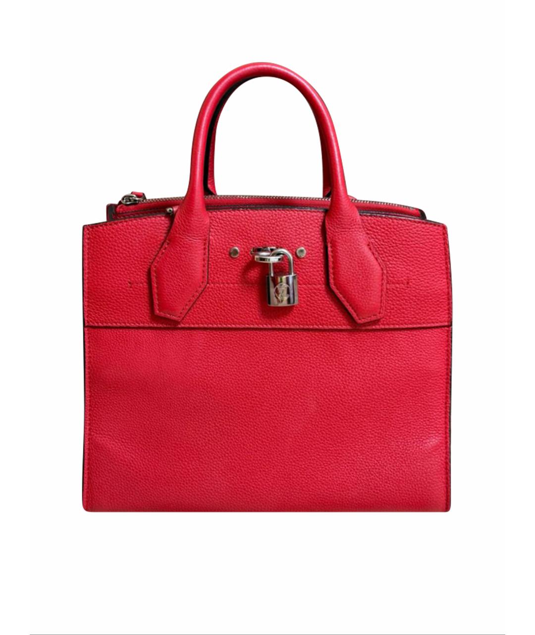 LOUIS VUITTON Красная кожаная сумка с короткими ручками, фото 1