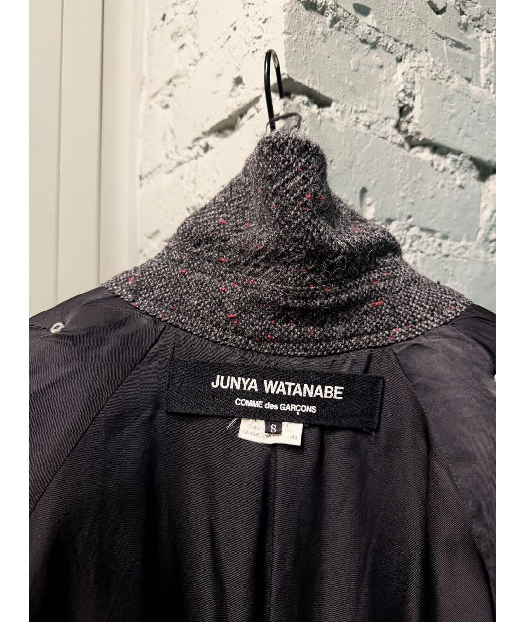 JUNYA WATANABE COMME DES GARÇONS Антрацитовое шерстяное пальто, фото 3