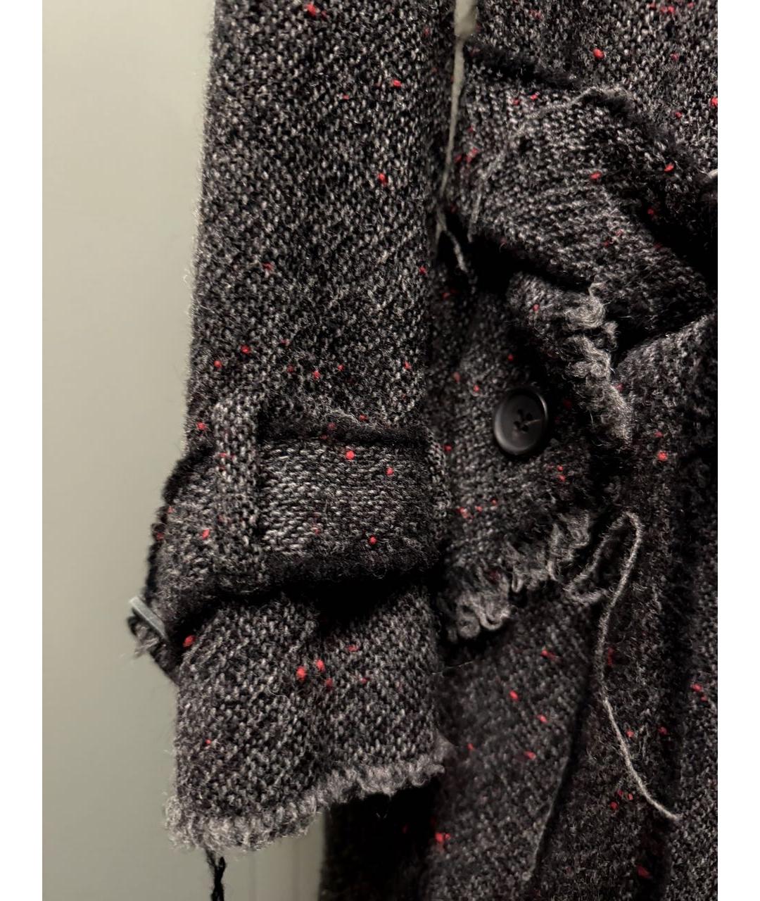 JUNYA WATANABE COMME DES GARÇONS Антрацитовое шерстяное пальто, фото 6
