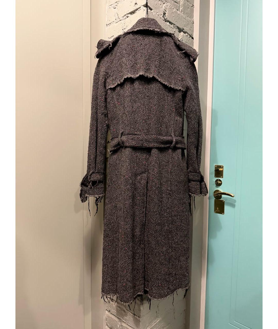 JUNYA WATANABE COMME DES GARÇONS Антрацитовое шерстяное пальто, фото 2