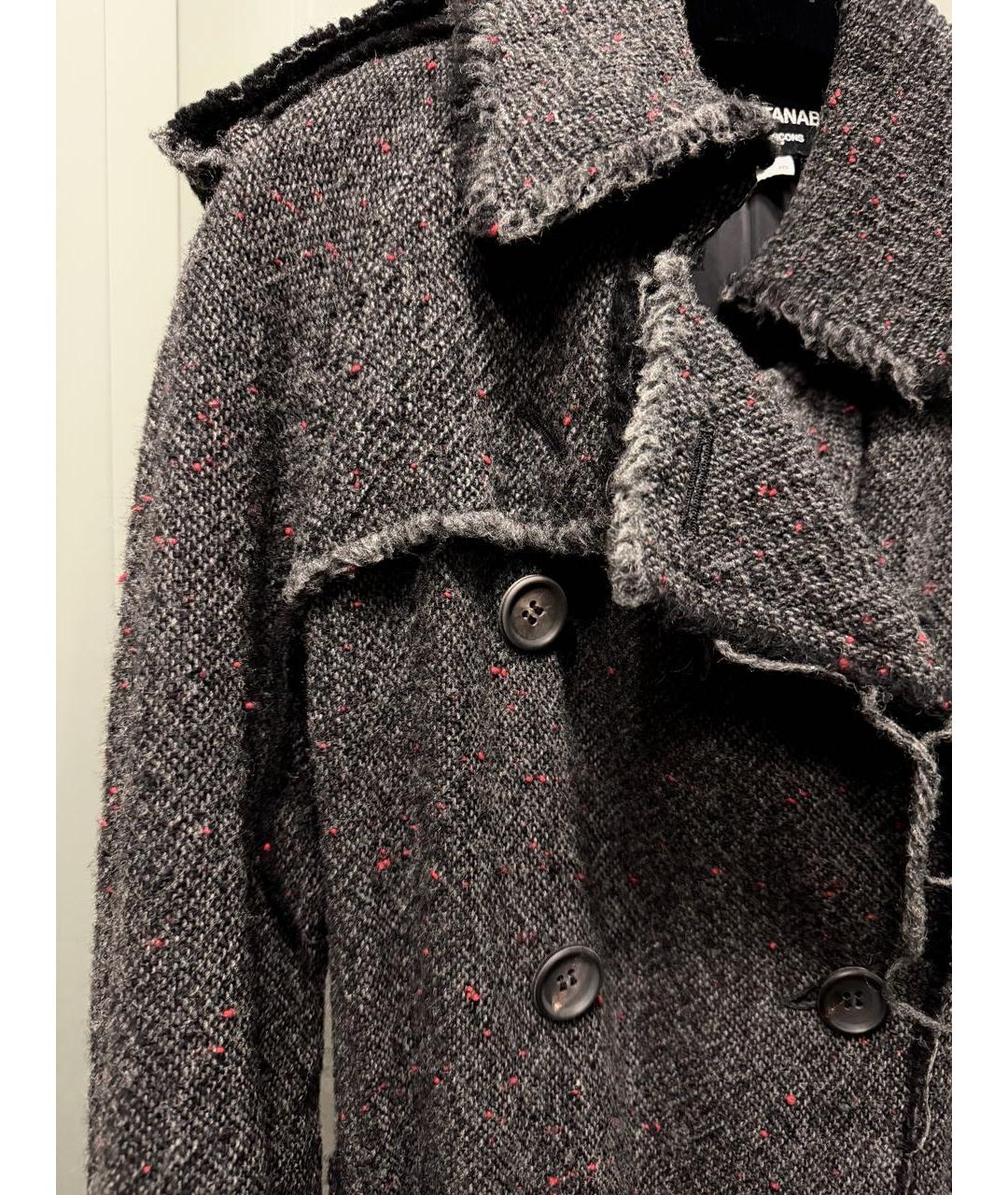 JUNYA WATANABE COMME DES GARÇONS Антрацитовое шерстяное пальто, фото 4