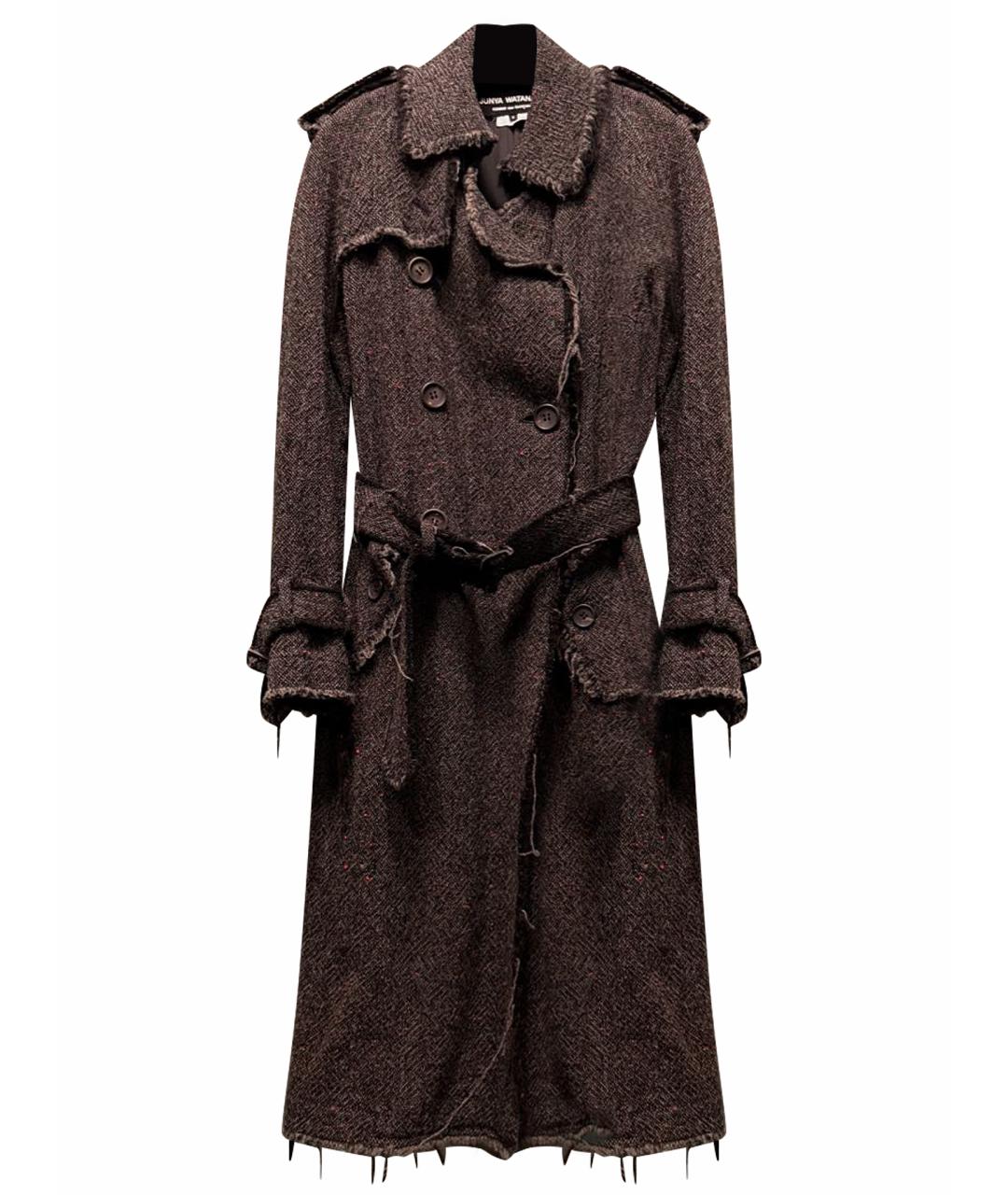 JUNYA WATANABE COMME DES GARÇONS Антрацитовое шерстяное пальто, фото 1