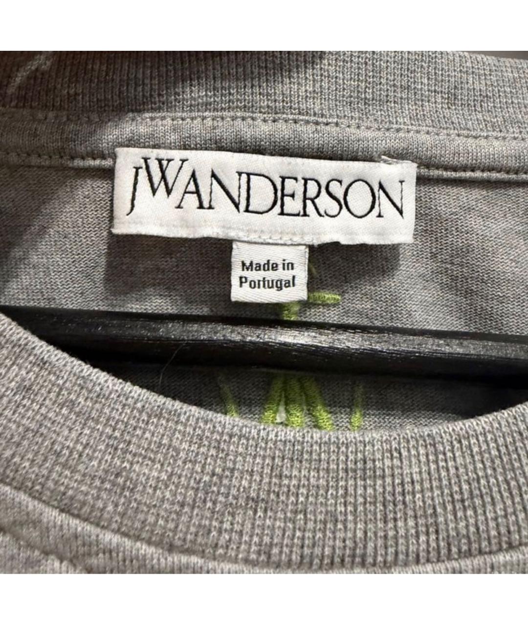 J.W.ANDERSON Серая хлопковая футболка, фото 3
