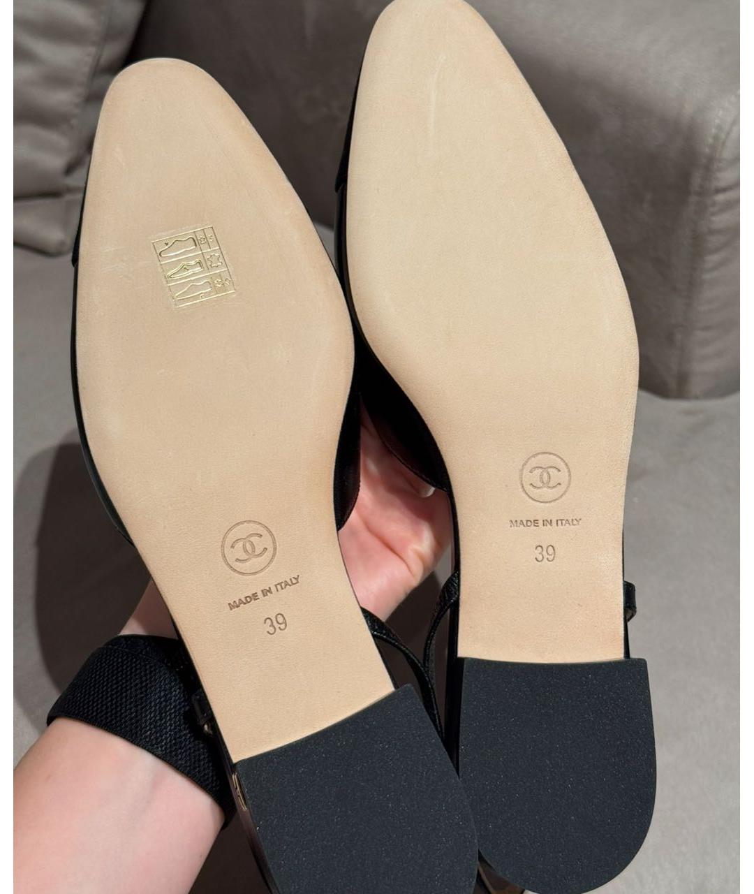 CHANEL Черные кожаные туфли, фото 6