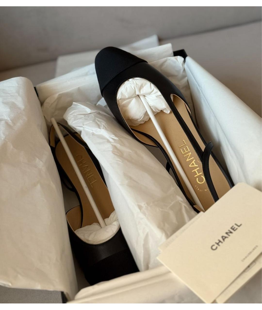 CHANEL Черные кожаные туфли, фото 3