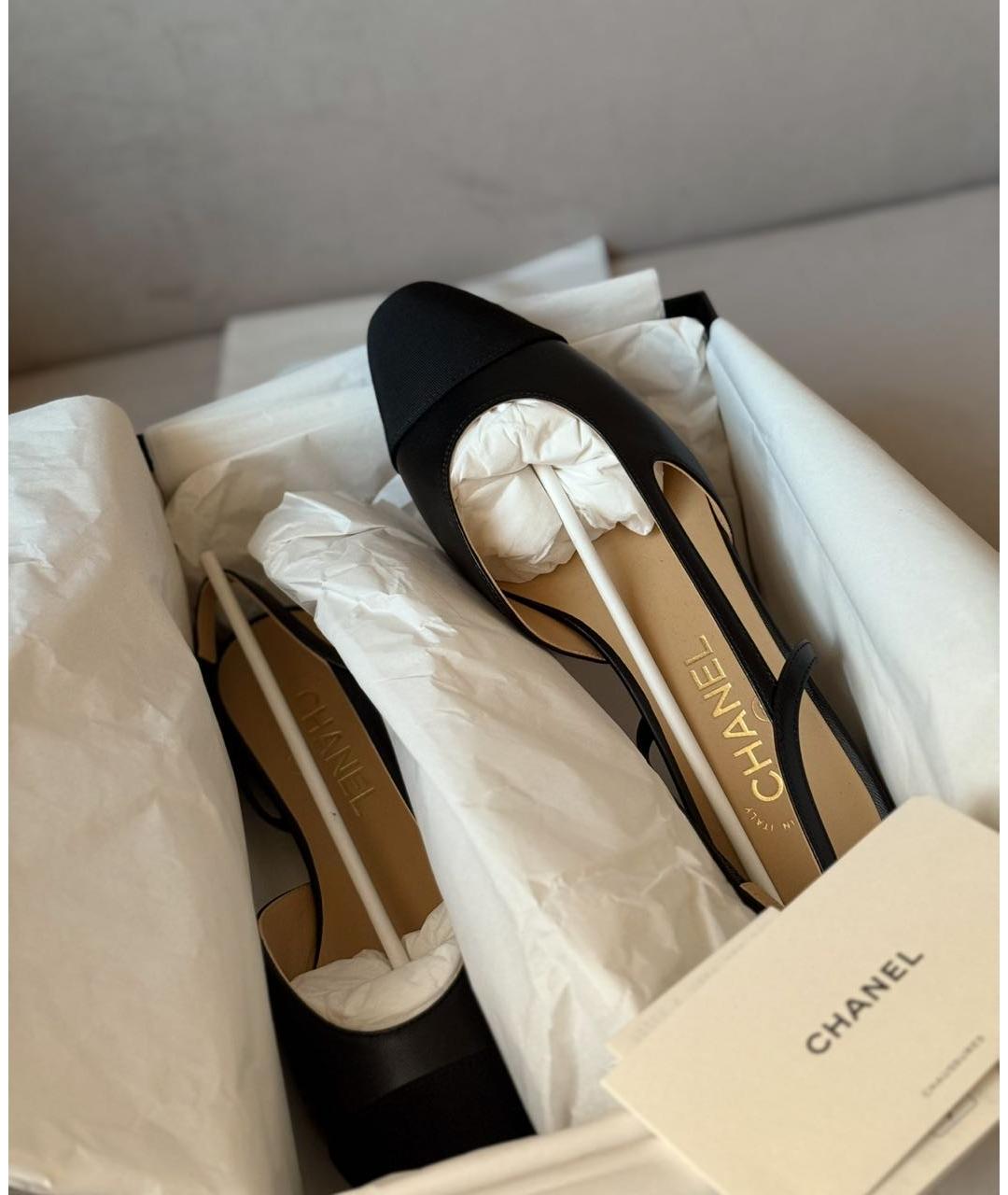 CHANEL Черные кожаные туфли, фото 5