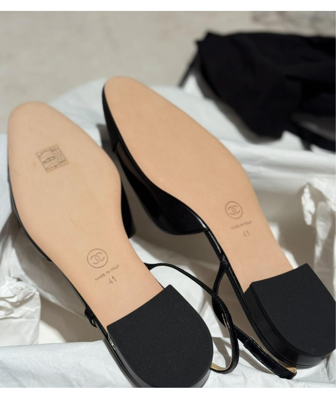 CHANEL Черные кожаные туфли, фото 6