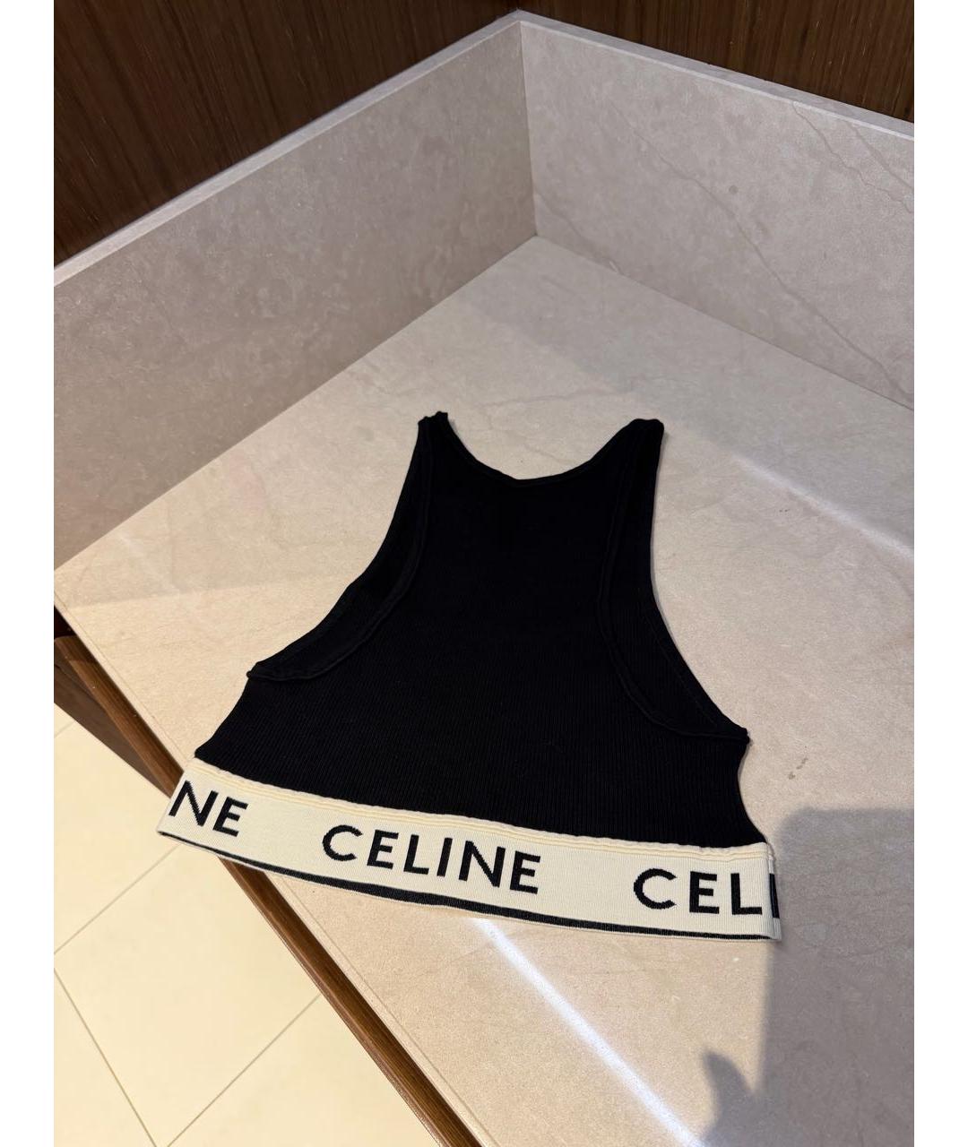 CELINE Черная майка, фото 3