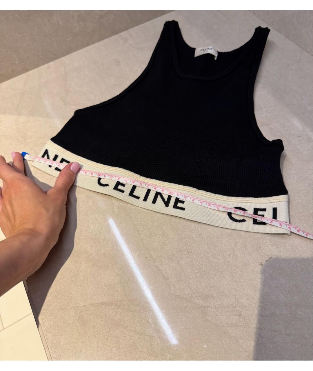 CELINE Черная майка, фото 8