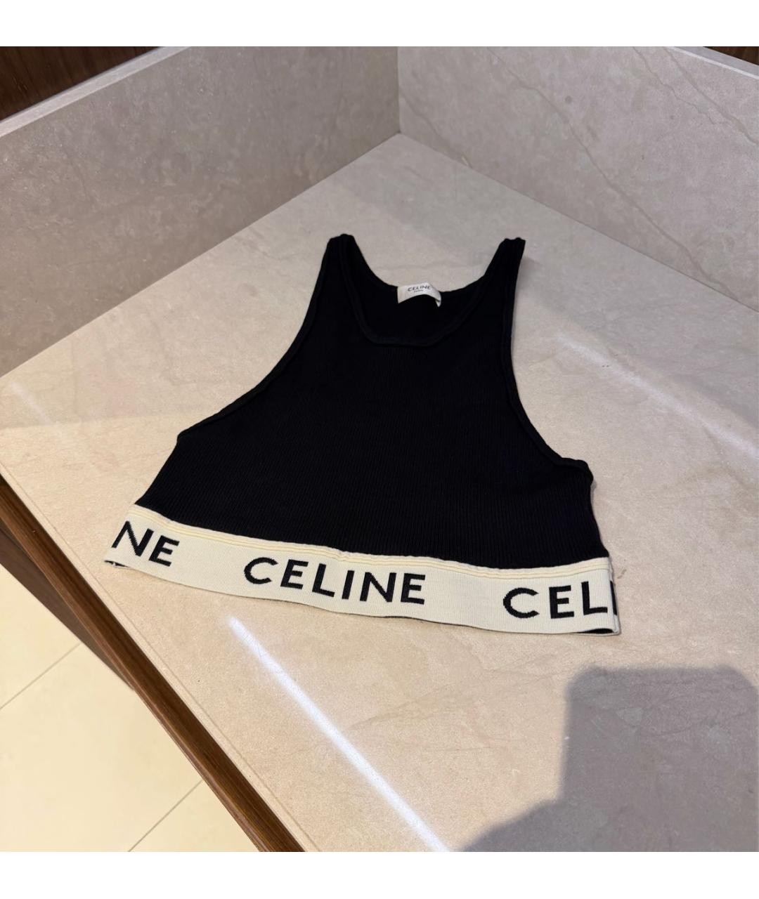 CELINE Черная майка, фото 7