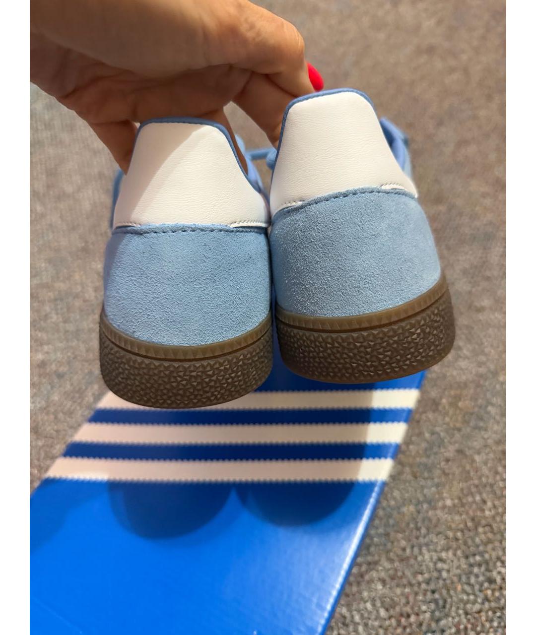 ADIDAS Голубые замшевые кроссовки, фото 4