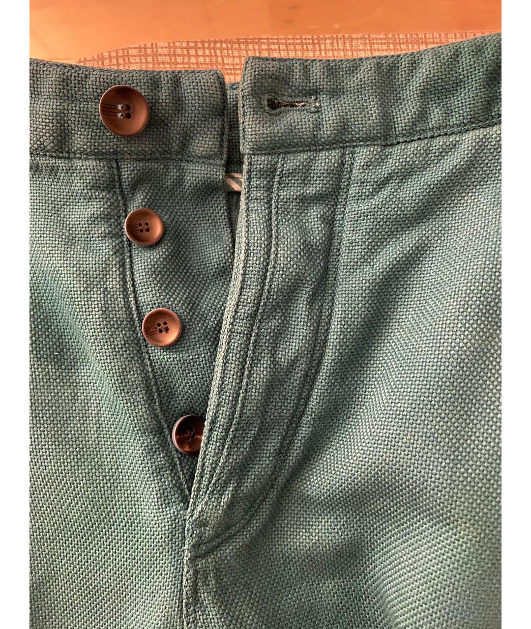 ARMANI COLLEZIONI Бирюзовые хлопковые прямые джинсы, фото 9