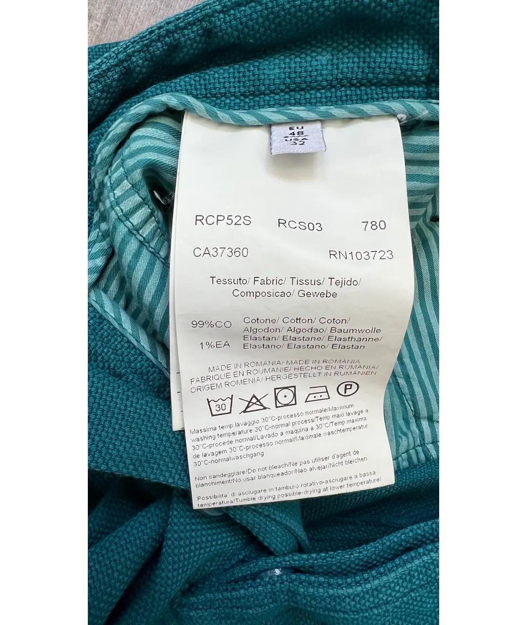 ARMANI COLLEZIONI Бирюзовые хлопковые прямые джинсы, фото 8