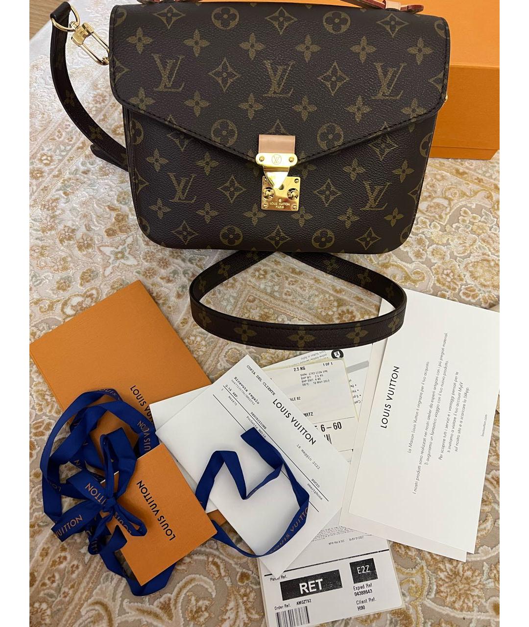 LOUIS VUITTON PRE-OWNED Коричневая сумка через плечо, фото 7