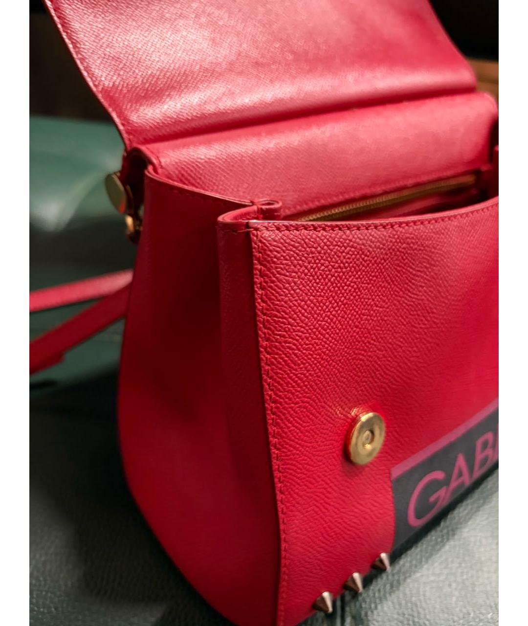 DOLCE&GABBANA Красная кожаная сумка тоут, фото 3