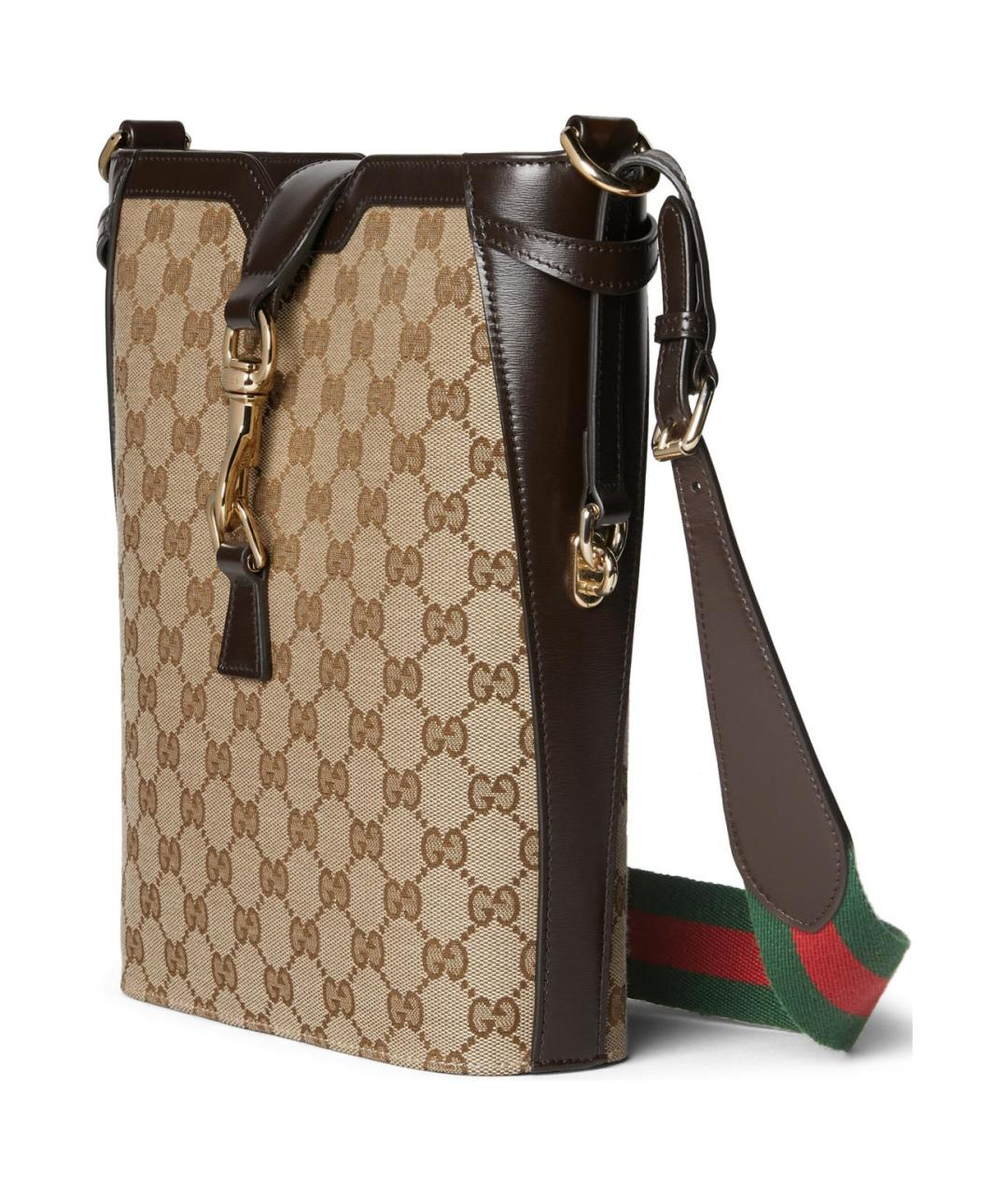 GUCCI Бежевая сумка через плечо из канвы, фото 2