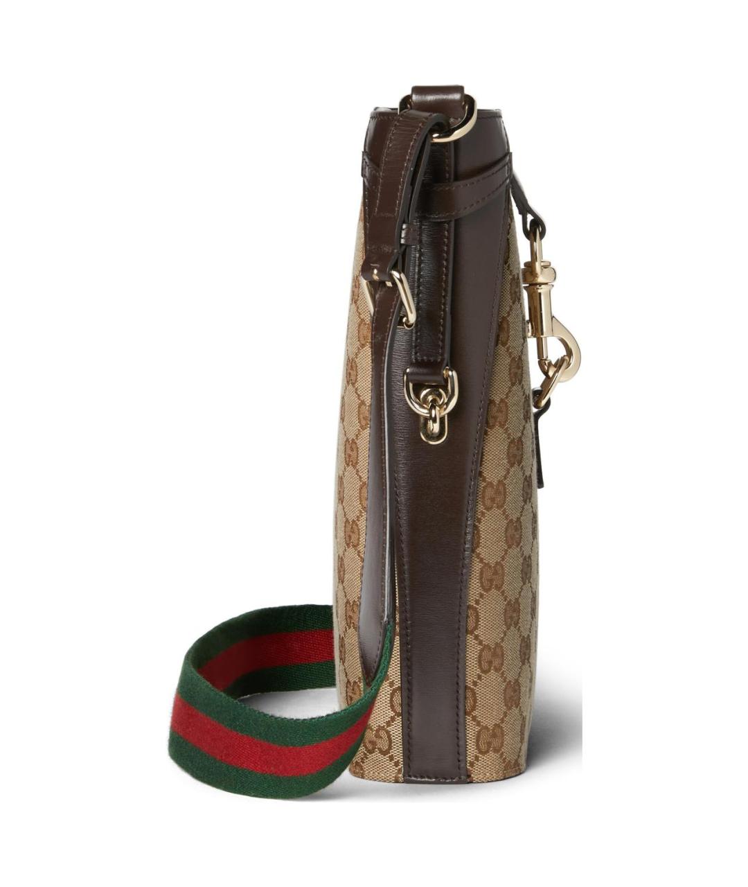 GUCCI Бежевая сумка через плечо из канвы, фото 3