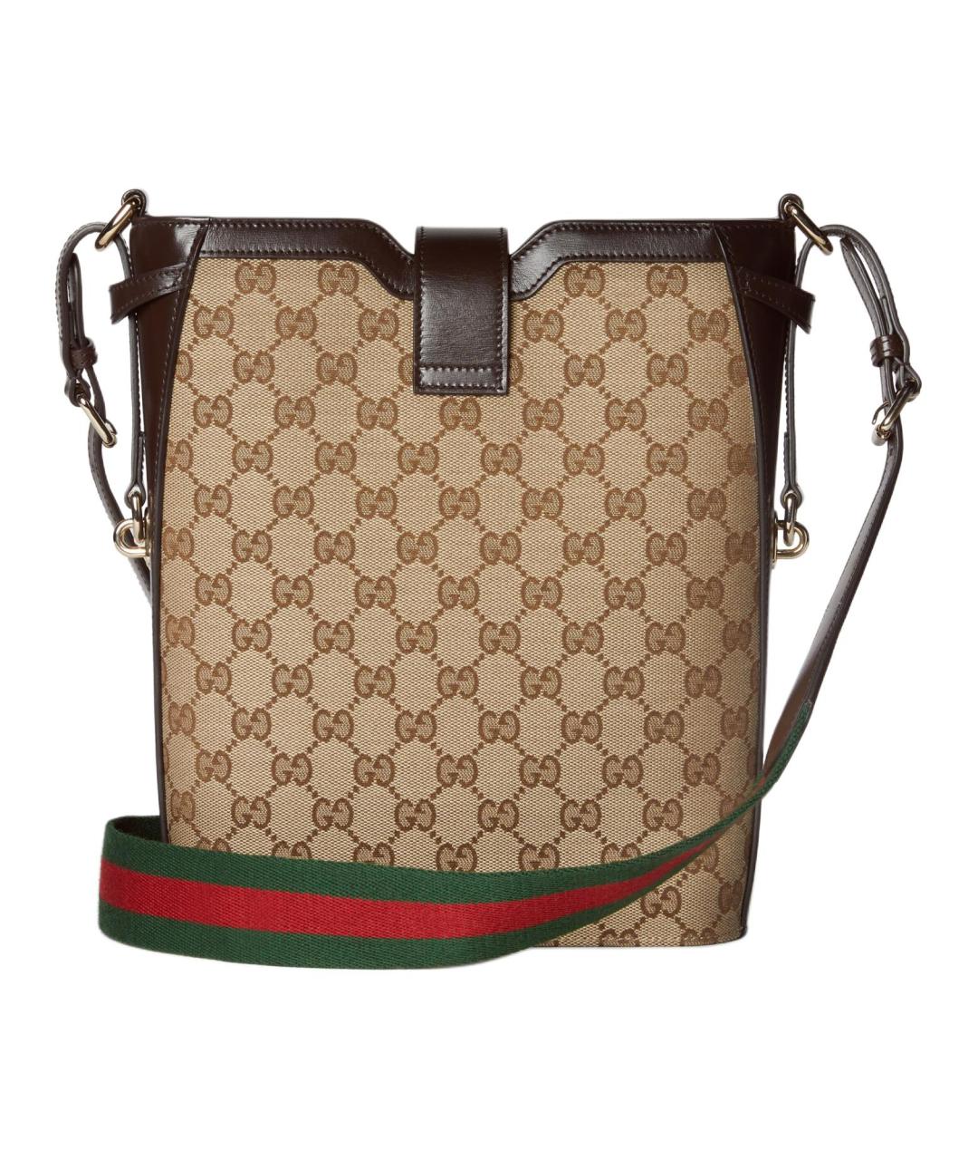 GUCCI Бежевая сумка через плечо из канвы, фото 4