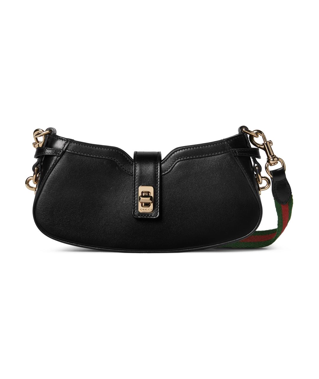 GUCCI Черная кожаная сумка через плечо, фото 1