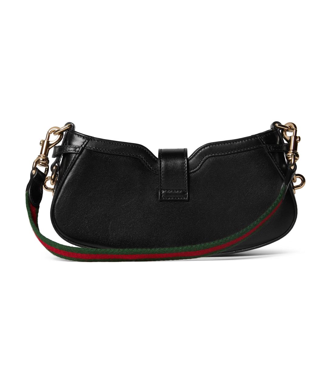 GUCCI Черная кожаная сумка через плечо, фото 4