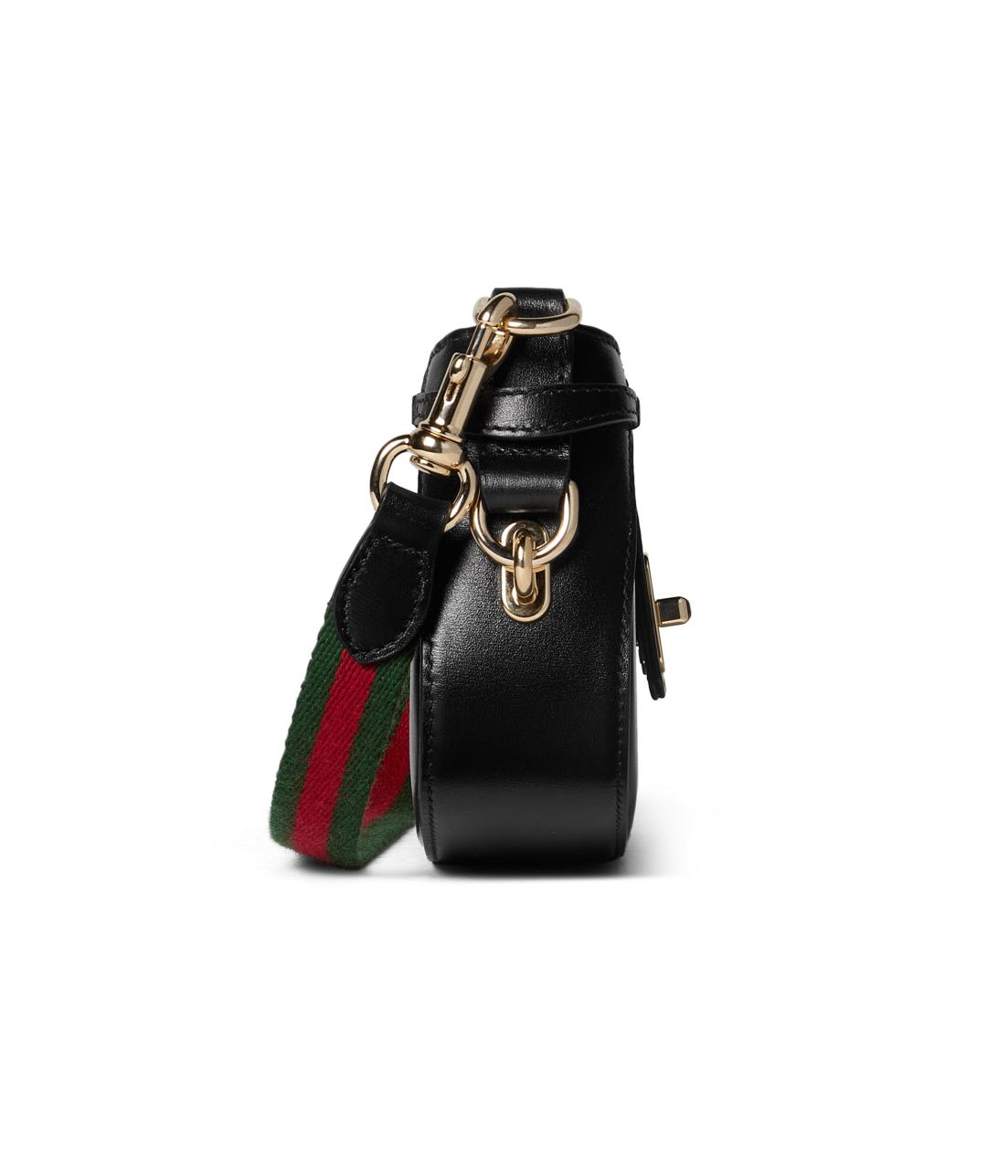 GUCCI Черная кожаная сумка через плечо, фото 3