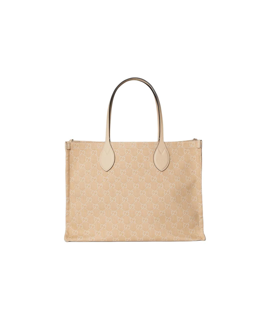 GUCCI Бежевая сумка через плечо из канвы, фото 5