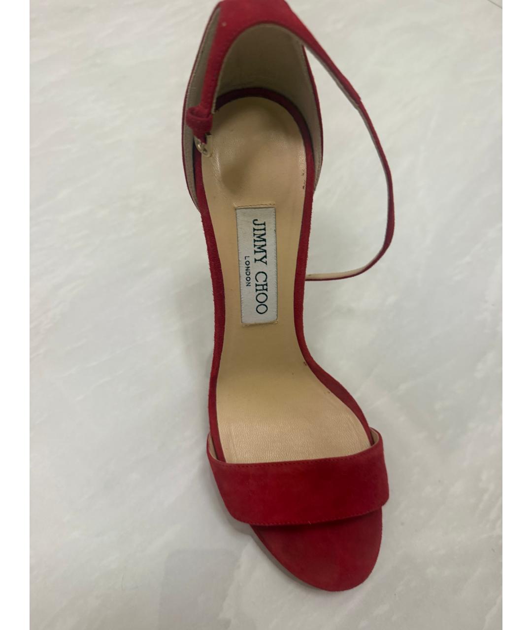 JIMMY CHOO Красные замшевые туфли, фото 2