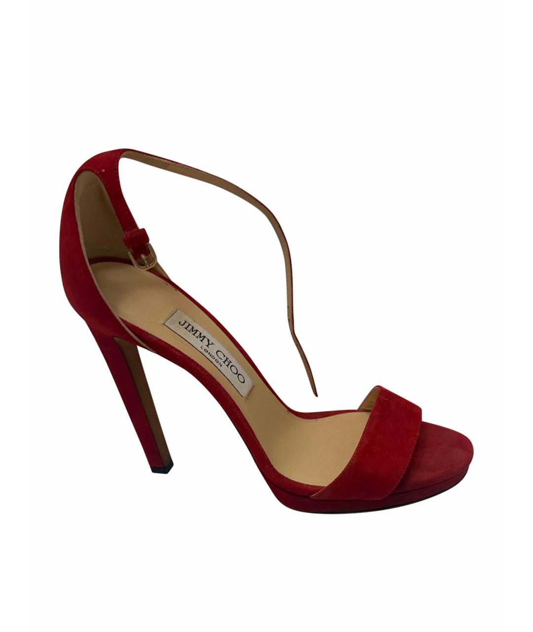 JIMMY CHOO Красные замшевые туфли, фото 1