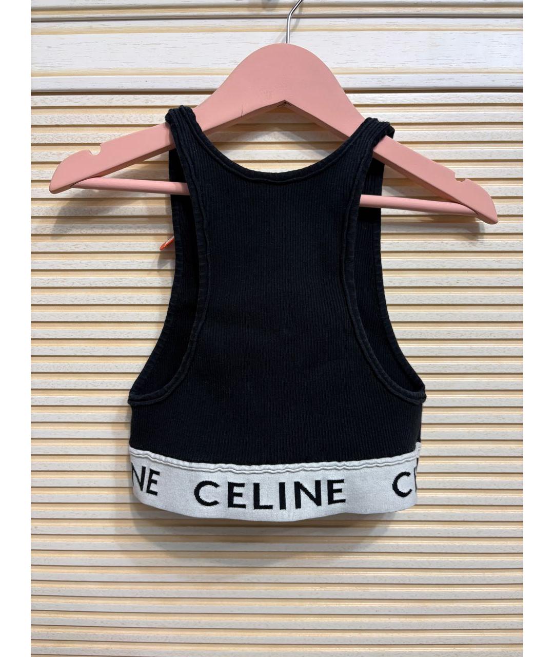CELINE Черная хлопковая футболка, фото 6