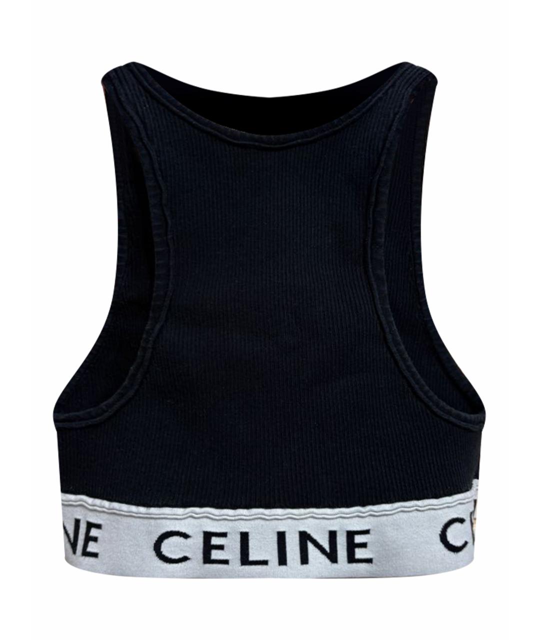 CELINE Черная хлопковая футболка, фото 1