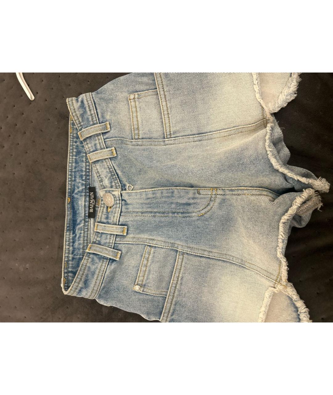 BALMAIN Синие деним шорты, фото 3