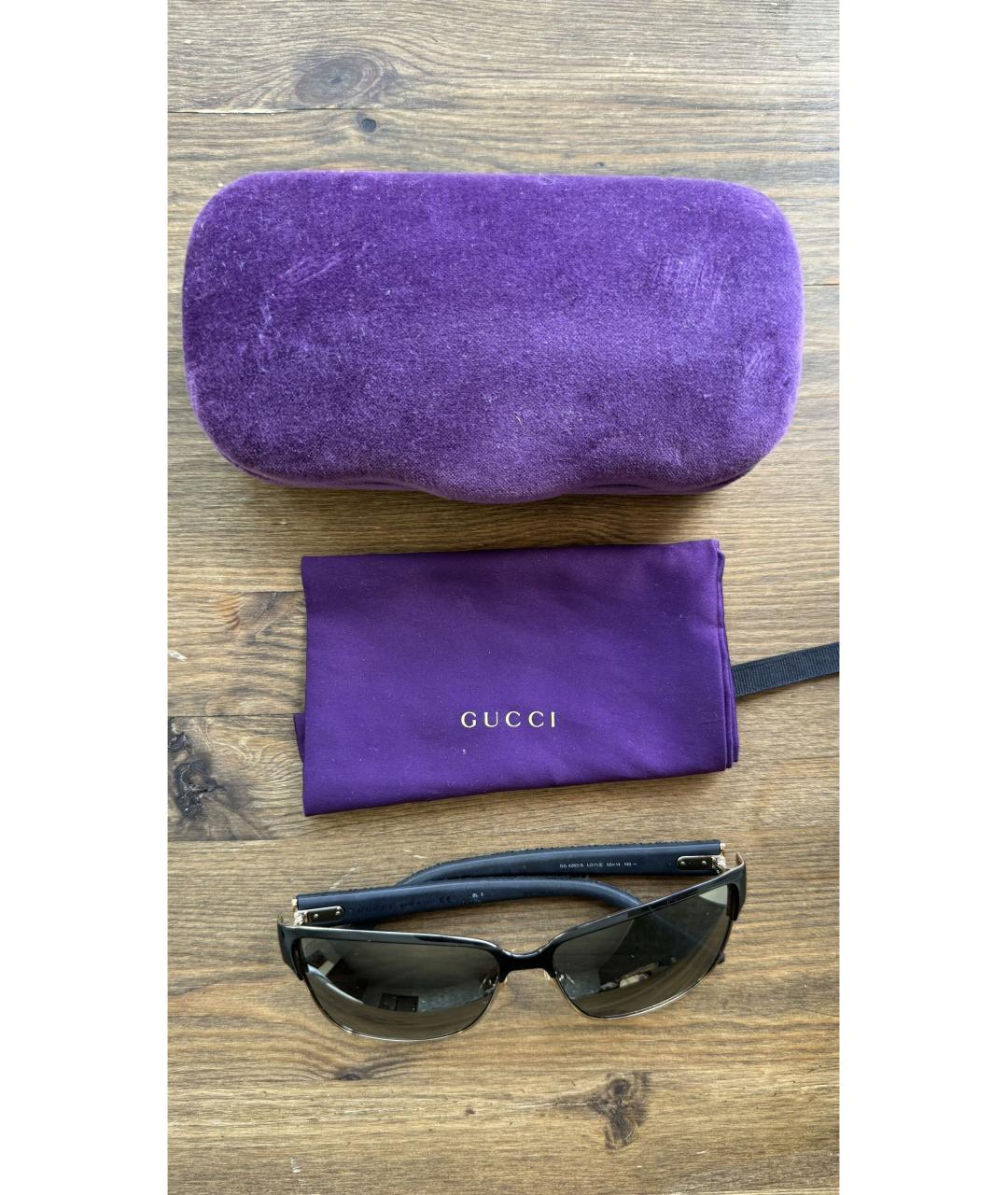 GUCCI Коричневые металлические солнцезащитные очки, фото 2