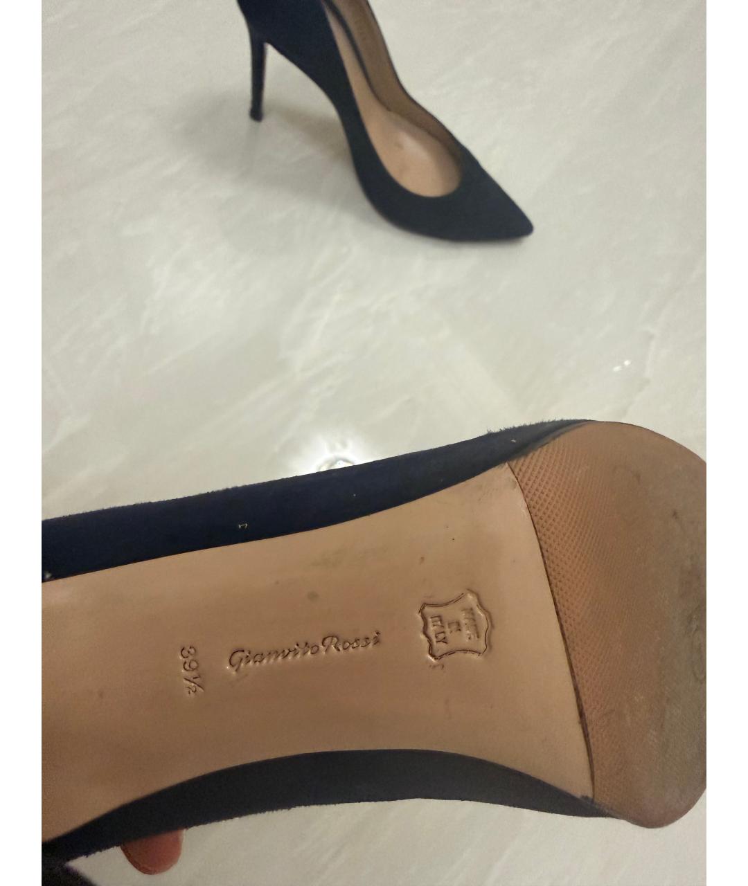 GIANVITO ROSSI Синие замшевые туфли, фото 2